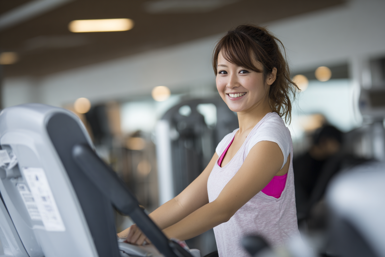 パーソナルジムでダイエットに取り組む女性
